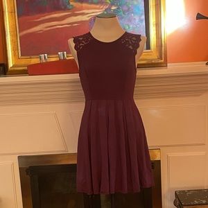 Altar’d State size large eggplant colored A-line dress with lace detailing